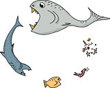 Ocean Food Chain Cartoon