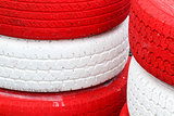 Pile red and white 
