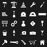 Construction icons on black background