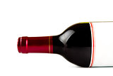laying bottle of red wine closeup