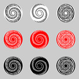 Design set of abstract spiral elements