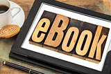 ebook word on digital tablet
