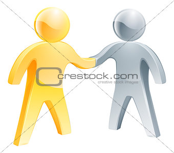 Handshake silver and gold people concept