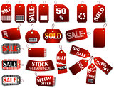 Set of price red tags