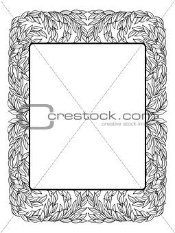 frame with laurel, black isolated