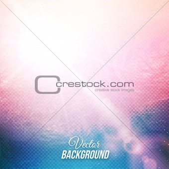 Vector vintage background with transparent grid and sun glares