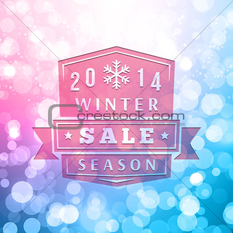 2014 Winter Sale Label On Blurred Vector Background