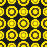 Black and yellow colored retro seamless vector pattern with circles