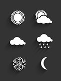 Flat design weather icons set