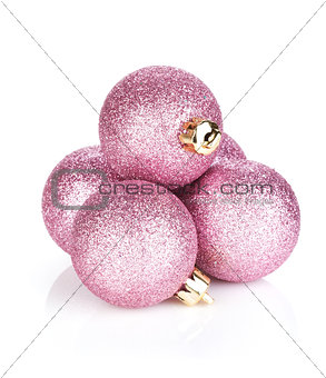 Pink christmas baubles