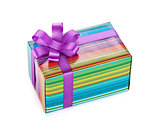 Colorful gift box with ribbon and bow