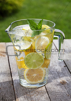 Pitcher with homemade lemonade