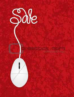 Computer Mouse Sale Red Background Illustration