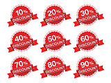 Discount percent sticker price tag. Vector illustration.