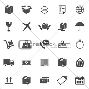 Shipping icons on white background