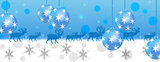Blue and white Christmas panorama 