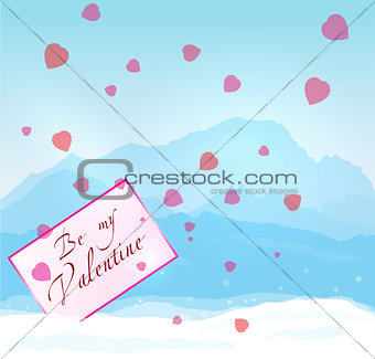 W inter mountains Valentine