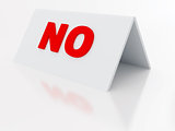sign yes on a light plastic tablet on a white background
