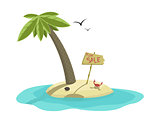 Vector illustration of tropical island for sale  