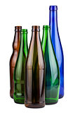 Five empty bottles