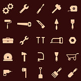 Tool icons on red background