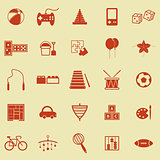 Toy color icons on yellow background