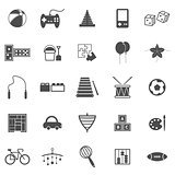 Toy icons on white background