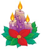 Christmas candle with flower