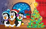 Christmas penguins theme image 3