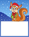 Small frame with Christmas squirrel