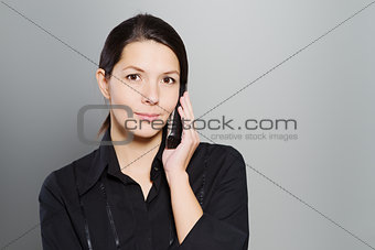 Attractive woman listening to a conversation
