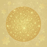 Christmas paper with gold ball