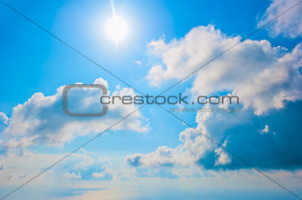 Clear blue sky and beautiful clouds