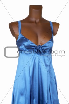Blue silk dress