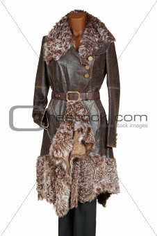 leather coat with fur