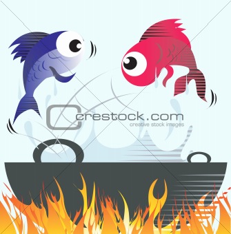 Frying fish