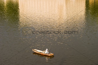 Lone Fisherman In Prague