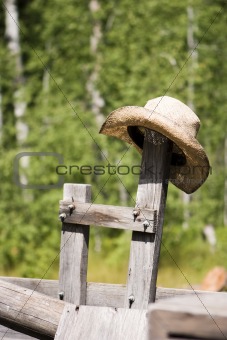 Cowboy Hat On Post