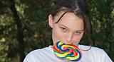 teenager with lollipop