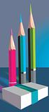 Eraser and pencils