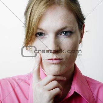 Concentrating woman
