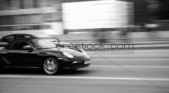 Fast moving sport car