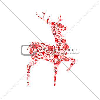 Silhouette deer. Christmas card