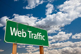 Web Traffic Green Road Sign Over Sky