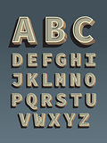 Vector retro type font. Vintage alphabet