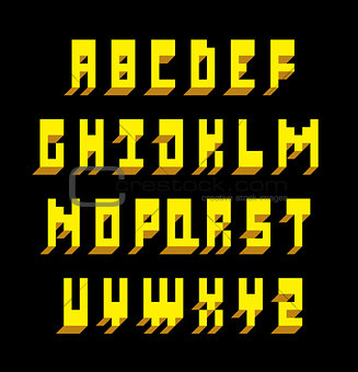 3d font type. Vector alphabet