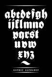 Vector gothic font alphabet with decorations