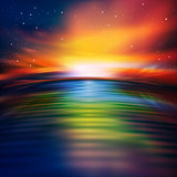 abstract nature background with sea sunrise