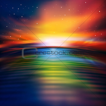 abstract nature background with sea sunrise