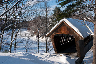 Snow Covered Bridge in New England